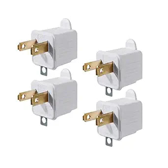 TENINYU Grounded Adapter 3-Prong to 2-Prong Outlet Converter - 3 Pin to 2 Pin Plug Socket Adapter Extension for Electrical Cord, Household, Workshops, Industrial, Machinery (4 Pack)