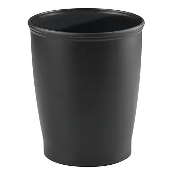 iDesign Round Bathroom Trash Can, Black