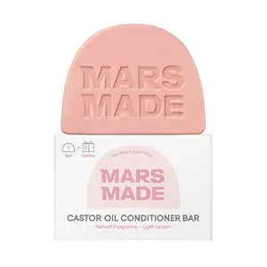 MARS MADE Castor Oil Conditioner Bar - Nourishing & Soothing Natural Deep Conditioner for All Hair Types - Hair Moisturizing, Cleansing Solid Soap Bar - Zero Waste, No Animal Trials 3.5 oz