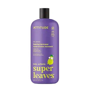 ATTITUDE Foaming Hand Soap for Kids, 3X Refill, Vanilla & Pear, 30 oz