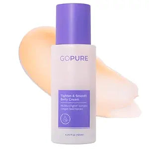 GOPURE Tighten & Smooth Belly Cream - Clinically Tested with MicroTight4 Complex to Reduce the Appearance of Cellulite & Stretch Marks - Quick Absorbing for Smoother, Firmer-Looking Skin, 4.25oz