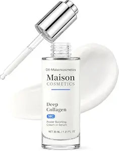 Maison Cosmetics Deep Collagen Serum, Korean Skin Care Collagen Serum with Hydrolyzed Collagen, Sodium Hyaluronate & Vitamin E - Plumping, Firming & Instant Hydration for Mature Skin, Glow, 30 ml