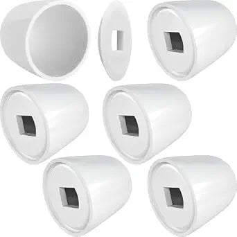 PAGOW 6 Packs Plastic Toilet Bolt Caps, 1.46" Universal Height Toilet Bolt Covers with Washers, Push-On Toilet Screw Cover Caps for Toilet Bottom, Bathroom Decor