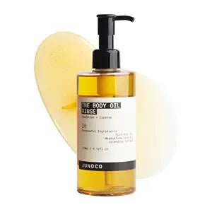 JUNO & Co. Body Oil Rinse Shower Cleanser, Hydrating Wash with Rice Bran, Meadowfoam Seed & Calendula, Softening & Balancing for Dry or Sensitive Skin, Unisex, Daily Use Formula, 9.13 fl oz.