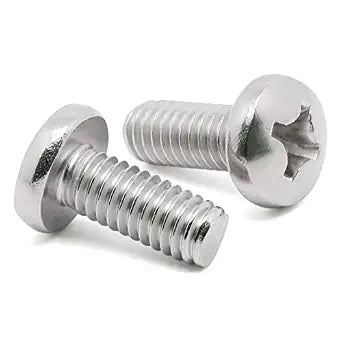 12-24 x 1/2" Pan Head Machine Screws, Fully Threaded, 304 Stainless Steel 18-8, Bright Finish, Pack of 50