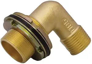Waterline  Bronze Shower Arm Elbow - MPT/Sweat | Double Flange Attachment Fitting for Showerhead and Bathtub Faucet Spout | Bathroom Plumbing Installation Metal 90 Degree Joint Secure Bath Tub Mount