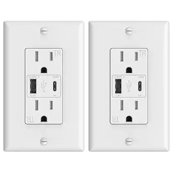 ThunderWay USB Outlets, 4.2A 15 Amp Wall Outlet with USB Ports