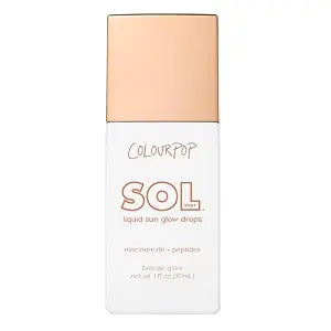 ColourPop Sol Liquid Sun Glow Drops - Buildable Face & Body Bronzer Drops - Glowy Summer Makeup Enriched with Niacinamide & Peptides for Radiant, Healthy-Looking Skin (1.11 oz)