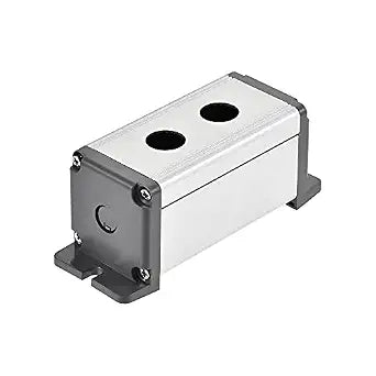 uxcell 2 Holes 16mm Aluminum Switch Button Station Box with a PG7 Cable Gland and Mounting Base