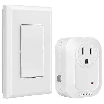 SURAIELEC Wireless Wall Switch Remote Control Outlet, 100 ft RF Range