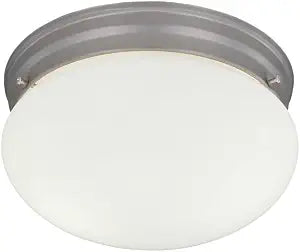 Designers Fountain 9 in 2-Light Flush Mount Ceiling Light with Frosted Glass Shade, Pewter, 4732-PW