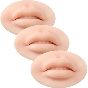 Tattoo Fake Lips 3 Pieces 5D Fake Lips, Silicone Lips for Makeup Practice, Soft Tattoo Practice Lips Model for Semi Permanent Make Up Supplies