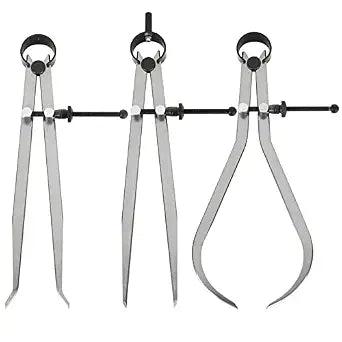 Acrux7 3Pcs 8 Inch Long Spring Caliper Set, Carbon Steel Outside Divider Caliper Compass, Calipers Measuring Tool for Wood Turning Lathe Projects