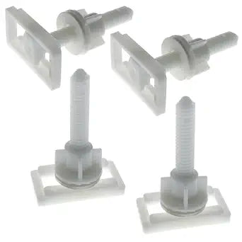 2 Sets Toilet Seat Screw Kit Rectangular Toilet Seat Hinge Bolt Screw Toilet Seat Fixing Screw Fitting 4.5x2.4x6.1cm