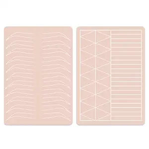 5PCS Double Sides Silicone Practice Skin Permanent Makeup Tattoo Microblading Microshading Practice Fake Skins for Tattooing Brows Ombre Eyebrows Tattoos