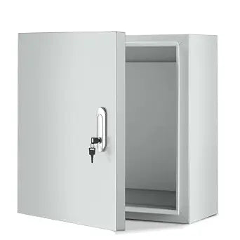 12" x 10" x 6" Heavy Duty Steel Electrical Enclosure, Outdoor Weatherproof Wall Mount Junction Box with Lockable Lid, DIN Rail and Mounting Plate for Industrial, Commercial & Traffic Signal Wiring