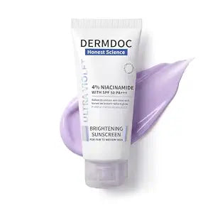 DERMDOC 4% Niacinamide Face Sunscreen, SPF 50 PA+++, No White Cast, 2.12 oz