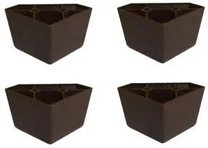 ProFurnitureParts 1.75" Tall Triangle Corner Sofa Legs, Brown Color, Set of 4, HDPE Plastic