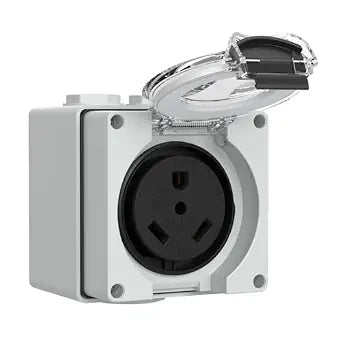30Amp Power Outlet Box,125Volt NEMA TT-30R Receptacle Outdoor dustproof and Weatherproof for Electric Vehicles, generators, Welding Machines, etc.ETL Listed