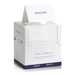 ECOLOOK Disposable Face Towel XL-60 Count Upgraded Thick Facial Towels, Ultra Soft Clean Face Towels Disposable, 10"x12" & 90 GSM, Ideal for Sensitive Skin���-1 PACK