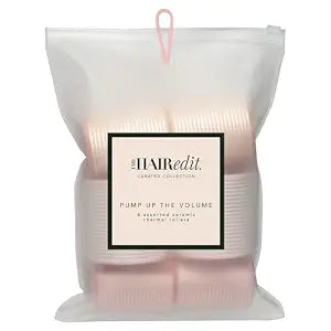 The Hair Edit Pump Up The Volume Ceramic Thermal Rollers - 6 Assorted Self Grip Hair Rollers With Storage Bag
