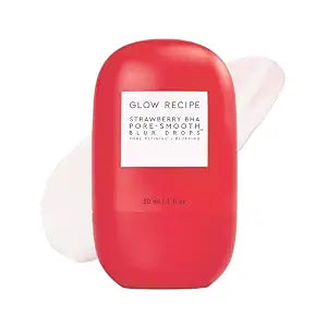 Glow Recipe Strawberry BHA Serum Primer, Silicone-Free Blurring Matte Primer, Pore Minimizing Face Primer + Salicylic Acid Serum, Oil Control, Smooth Texture, Korean Primer Serum (30ml)