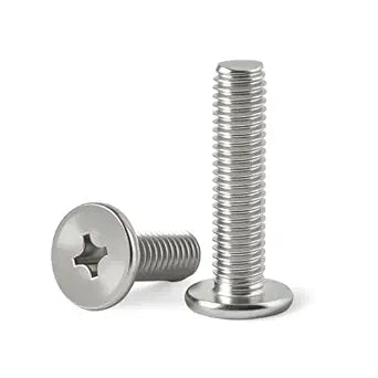 M4 x 6mm(50 Pack) Flat Round Head Screws 304 Stainless Steel Phillips Drive Machine Screws Hardware Fastener for Furniture Connection