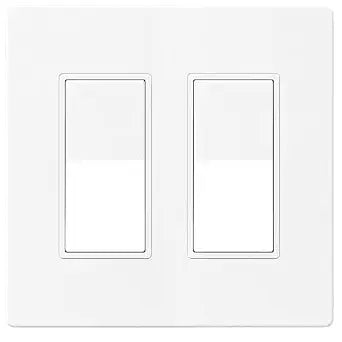 BAOMAIN Decorator 2Gang Single Pole Paddle Rocker Switch Screwless Plate UL