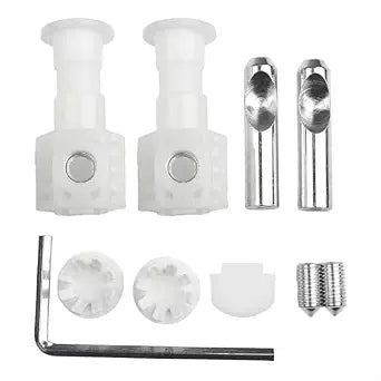 Wall Hung Toilet Fixing Bolts Kit Zinc Plated Metal Fasteners for Secure Wall Mounting, Easy Installation with Auto Pre-Lock Feature Complete Hardware for Bathroom Fixtures(White)