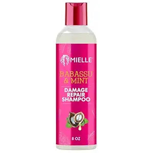 Mielle Organics Babassu & Mint Damage Repair Hair Shampoo - Hydrating Shampoo & Scalp Build-Up Remover - Gently Cleanses & Preps for Repair (8 fl oz)