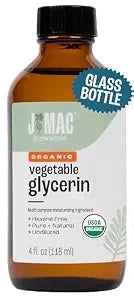 J MAC BOTANICALS, Organic Vegetable Glycerin (Glass Bottle)