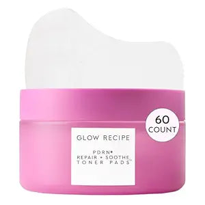 Glow Recipe PDRN+ Repair + Soothe Toner Pads - Fragrance-Free Face Toner Pads for Sensitive Skin - Barrier Repair, Redness Reducing + Calming Hydration with Centella - Korean Skin Care (60 Face Pads)