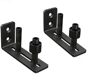 WINSOON Sliding Barn Door Floor Guide New Model 8 in 1, Black, 2Packs