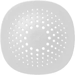 Sink Drain Strainer, Silicone Kitchen Sink Drain Cover with Suction Cups, Hair Catcher & Food Filter, Flexible Anti-Clog Drain Protector for Bathroom, Shower & Laundry (White)