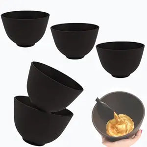 5 Pack Silicone Face Mask Mixing Bowls, Black, for Estheticians