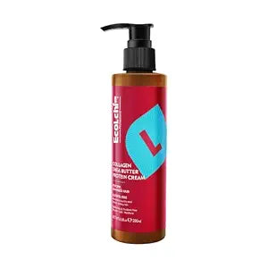 Collagen Shea Butter Leave-In Hair Mask Cream Deep Conditioning Shea Butter Protein Cream Collagen Hair Treatment Smooth Glossy for Dry and Damaged All Hair Types 200ml 6.8 fl.oz