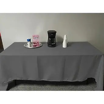 Intedge TCM5496-GREY Tablecloth, Rectangular Hemmed Edge, 54" x 96", 65/35 Poly Cotton Fabric Dining Table Cover, Washable Banquet and Wedding Tablecloth, Made in USA, 1 Each