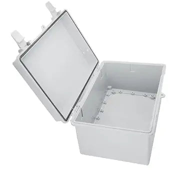 Waterproof Outdoor Electrical Box Junction Box Weatherproof IP67 ABS Plastic Enclosure Switch Router Project Box with 2 Cable Glands Grey 11.4"x7.5"x5.5"