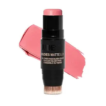 Nudestix Nudies Matte Lux ï¿½ï¿½ï¿½ 3-in-1 Soft-Matte Blush Stick for Cheeks, Eyes & Lips with Built-In Brush | Cream-to-Powder Finish with Blurring Effect | Clean, Vegan, Travel-Friendly 