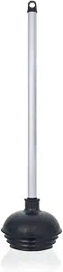 NEIKO 60166A Toilet Plunger with Patented All-Angle Design, Heavy-Duty Toilet Bowl Plunger with Aluminum Handle, Bathroom Necessity, Black, 1-Pack