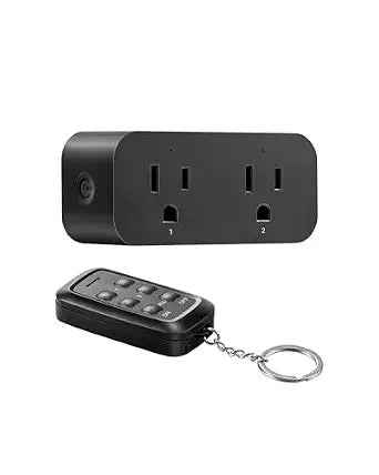 DEWENWILS Indoor Remote Outlet, 2 Independent Control Black