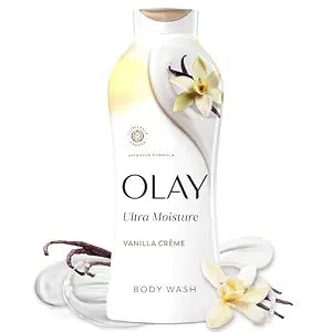 Olay Body Wash for Women, Ultra Moisture Vanilla Crème Scent, 22 fl oz