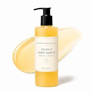 Bees Body Serum for Crepey Skin, Waterless Body Oil Moisturizer with Castor Avocado Coconut Oil & Beeswax Radiant-Looking Skin for All Skin (Yellow)