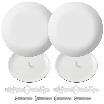 4 Pack Round Electrical Box Cover Hide Hole Ceiling Cover Ceiling Cover Plate for 3-1/2 to 4" Round Octagon Boxes, Covers Ugly Holes Screws, White (4)