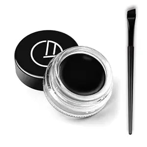 Eyeliner Gel Set,Long Lasting Waterproof With 5.51 IN Long Eyeliner Brush,High-Intensity Pigments Smudge-Proof Eye Liner Makeup Creamy Gel 5G-Black