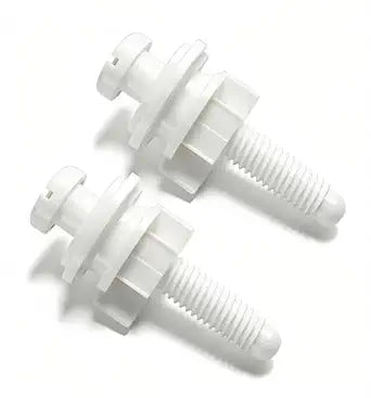 2Sets Toilet Seat Screws Replacement Kit with Seat Bolts and Screw Cover Caps, Universal Plastic Toilet Repair Hardware for Secure Toilet Seat Replacement