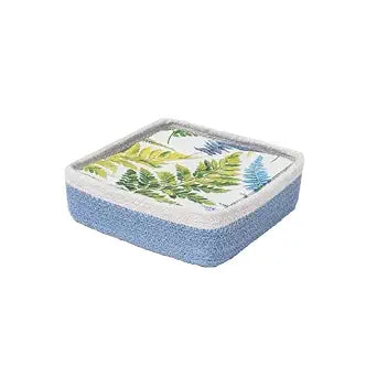 Boston International Sky Blue Jute Lunch Napkin Caddy, 8" x 8"