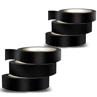 Wapodeai 6PCS Electrical Tape Black, 0.62 in X 49 ft