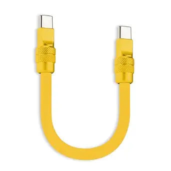 chubbycable Short USB C to C Cable 240W Charging Cable, All Yellow, 10 inch