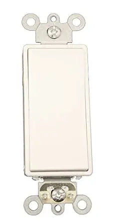 Leviton 15 Amp, 120/277 Volt AC Decora Plus Rocker, Single-Pole, Double Throw, Center OFF, Commercial Grade, Self Grounding, 5657-2W, White